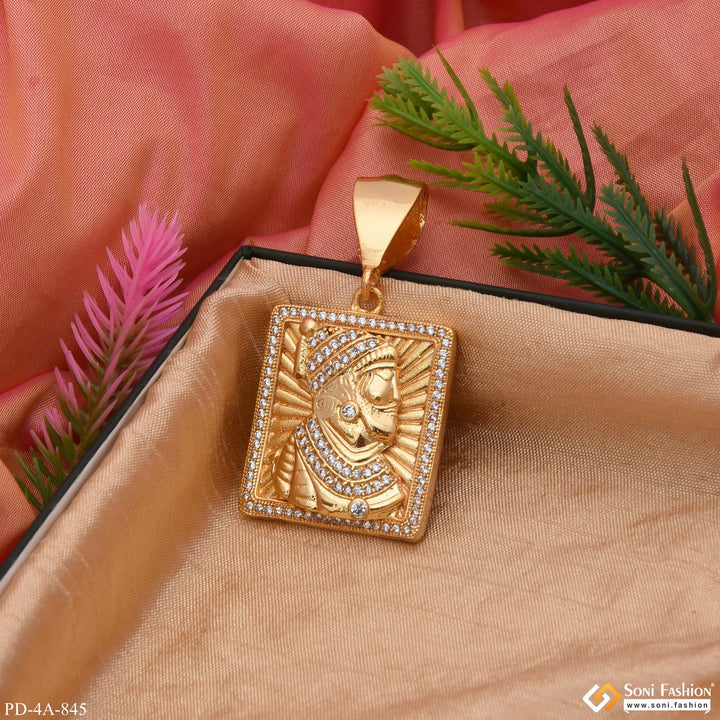 Soni Fashion - pendant - Chhatrapatti Shivaji Maharaj With Diamond Gold Plated Pendant - Style A845