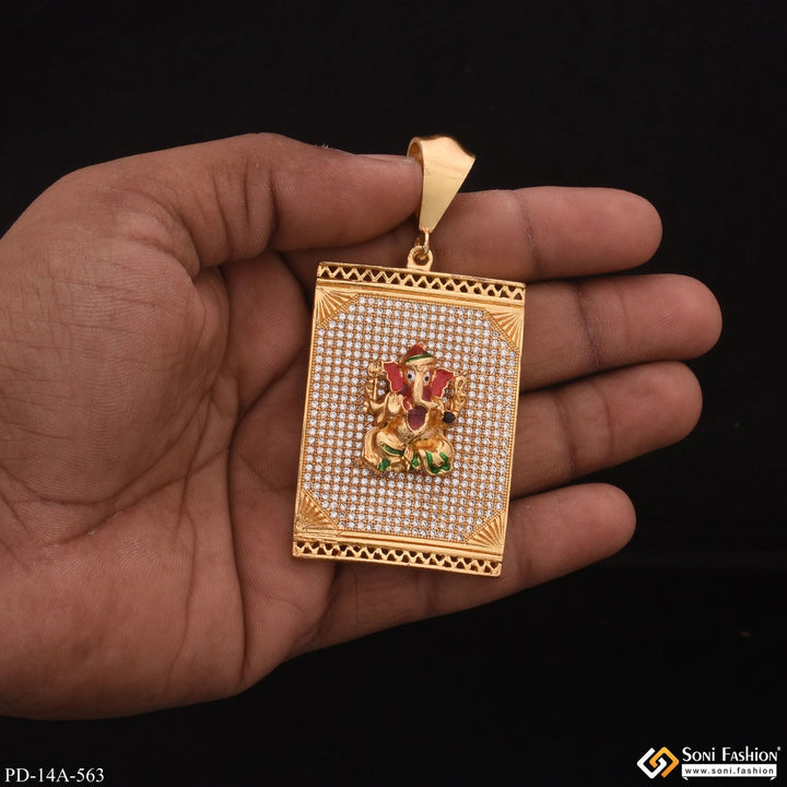 Soni Fashion - pendant - Ganesha In Diamond Gold Plated Attractive Pendant - Style A563