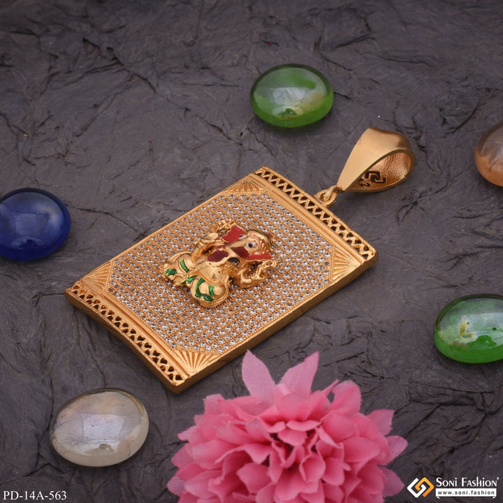 Soni Fashion - pendant - Ganesha In Diamond Gold Plated Attractive Pendant - Style A563
