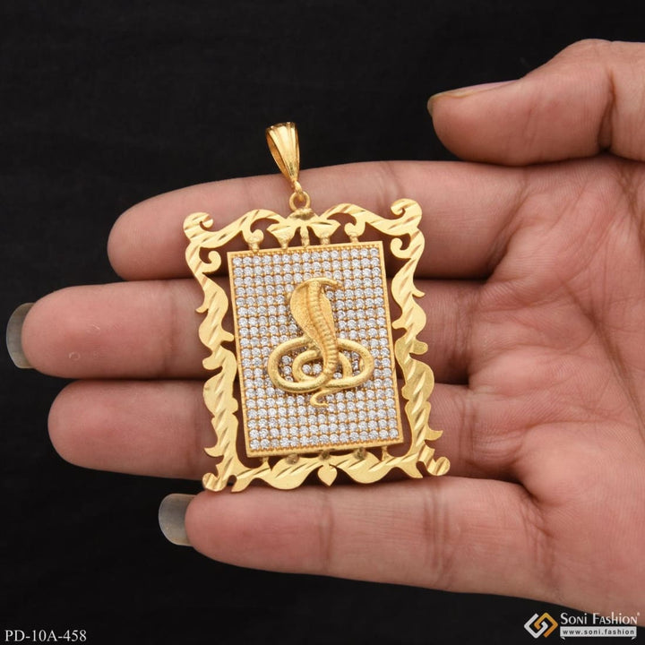 Soni Fashion - pendant - Goga Maharaj Gold Plated Hand Made Pendant With Diamonds - Style A458