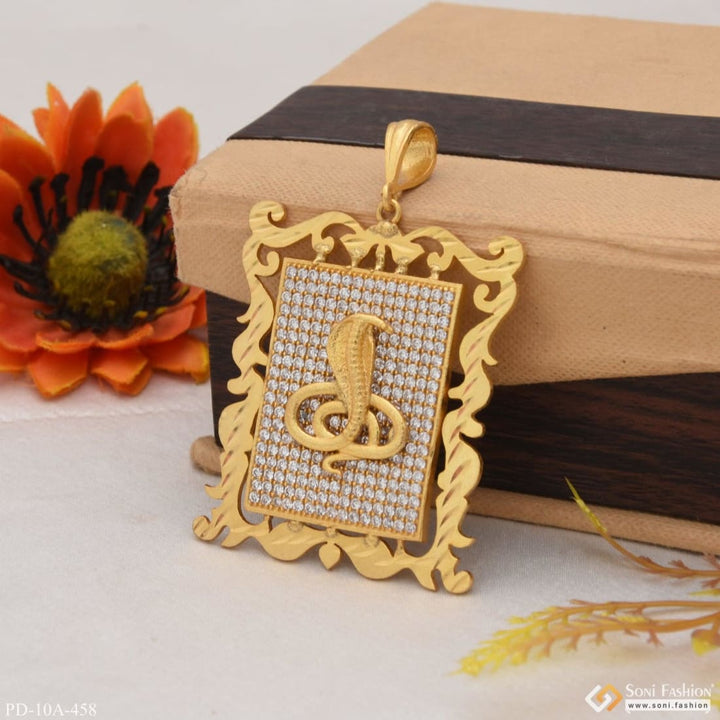 Soni Fashion - pendant - Goga Maharaj Gold Plated Hand Made Pendant With Diamonds - Style A458