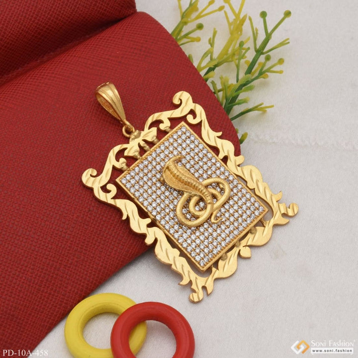 Soni Fashion - pendant - Goga Maharaj Gold Plated Hand Made Pendant With Diamonds - Style A458