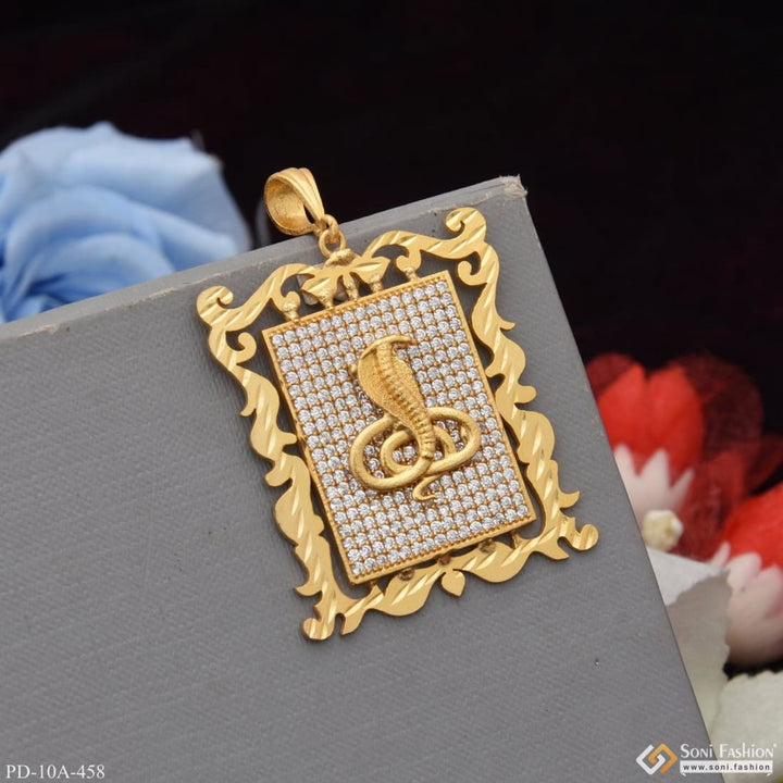 Soni Fashion - pendant - Goga Maharaj Gold Plated Hand Made Pendant With Diamonds - Style A458