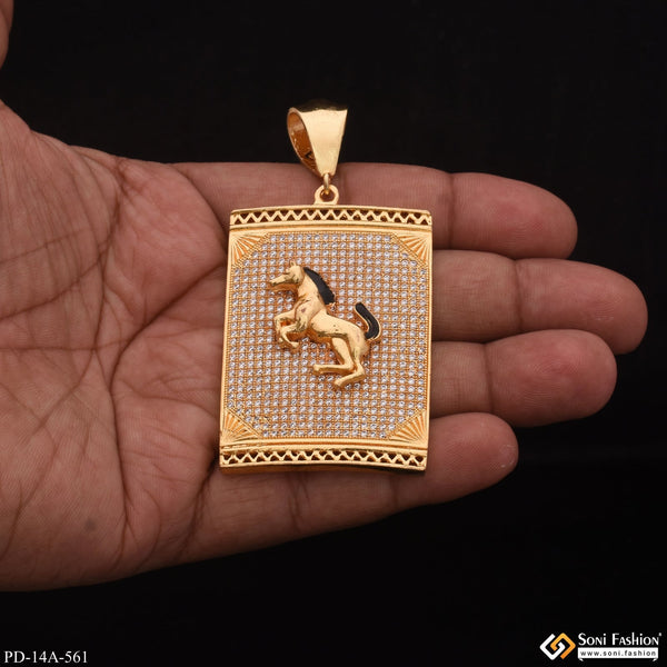 Soni Fashion - pendant - Horse In Diamond Gold Plated Attractive Pendant - Style A561