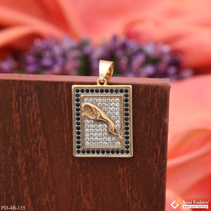 Soni Fashion - pendant - Jaguar With Diamond Finely Detailed Design Rose Gold Pendant For Men - Style B135
