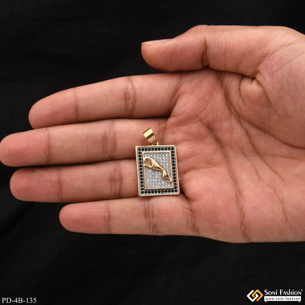 Soni Fashion - pendant - Jaguar With Diamond Finely Detailed Design Rose Gold Pendant For Men - Style B135