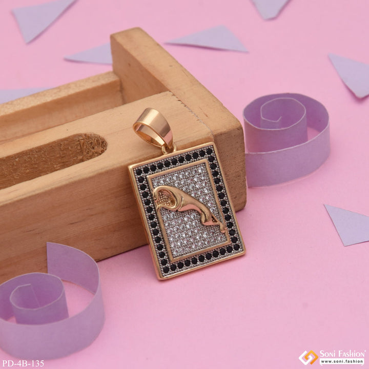 Soni Fashion - pendant - Jaguar With Diamond Finely Detailed Design Rose Gold Pendant For Men - Style B135