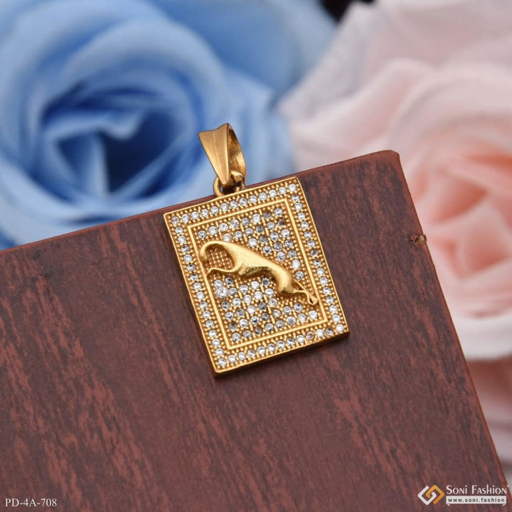 Soni Fashion - pendant - Jaguar With Diamond Glamorous Design Gold Plated Pendant For Men - Style A708
