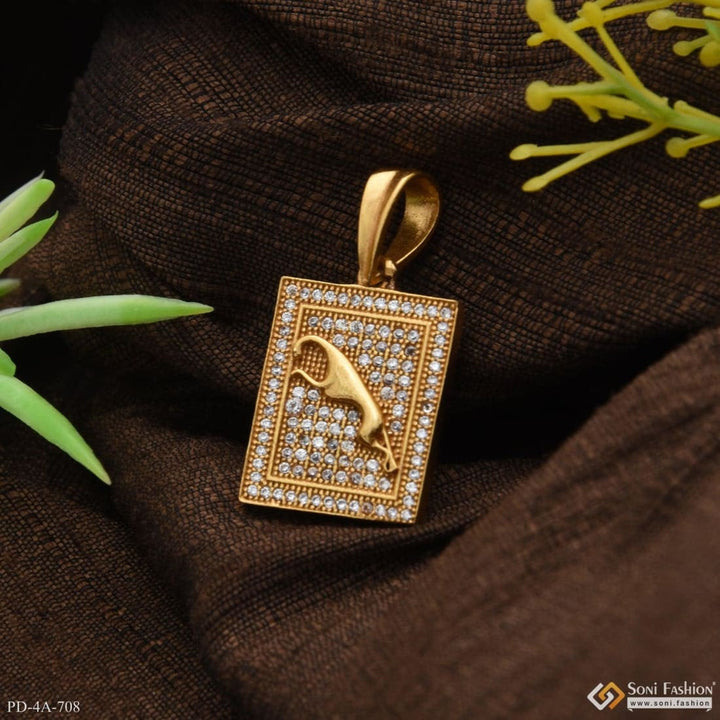 Soni Fashion - pendant - Jaguar With Diamond Glamorous Design Gold Plated Pendant For Men - Style A708