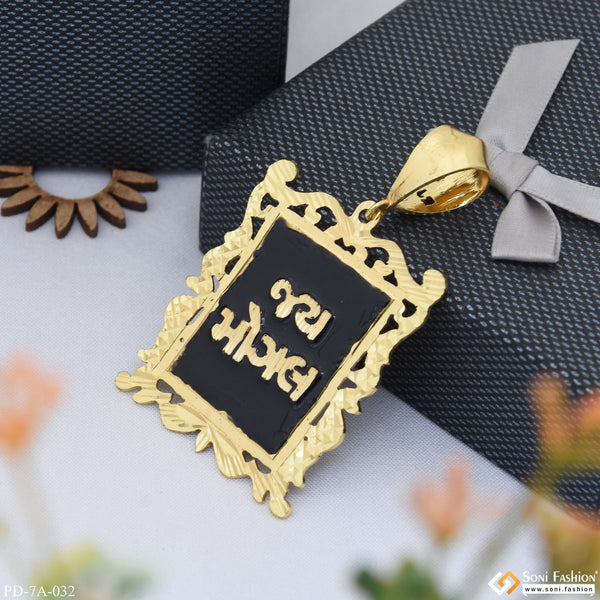 Soni Fashion - pendant - Jai Mogal Handmade Black Background Best Quality Gold Plated Pendant - Style A032