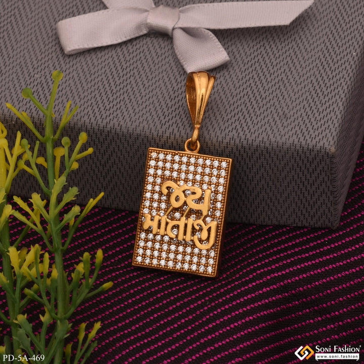 Soni Fashion - pendant - Jay Mataji Logo Gold Plated Pendant With Diamonds - Style A469