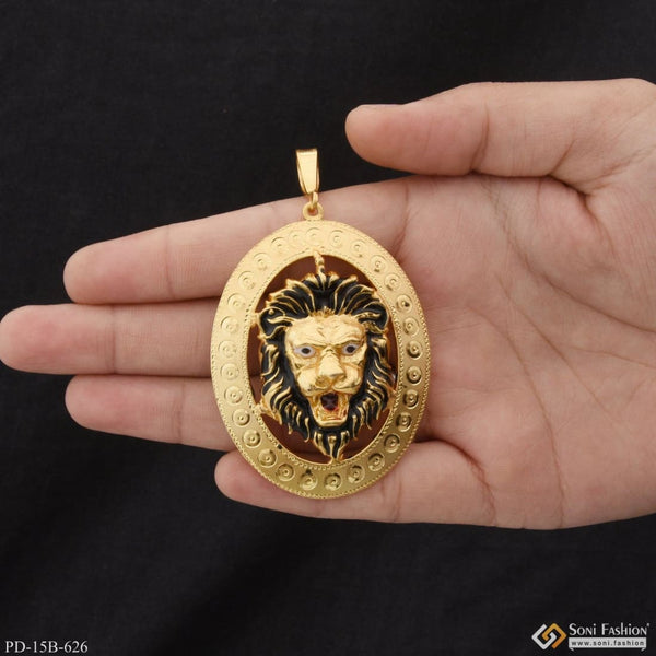 Soni Fashion - pendant - Lion High-quality Eye-catching Design Gold Plated Pendant For Men - Style B626