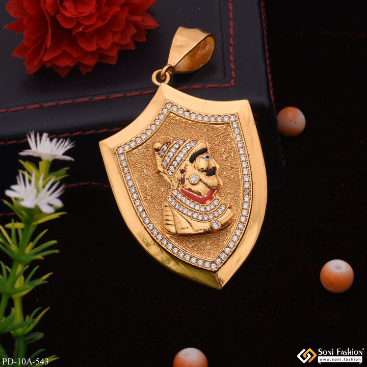 Soni Fashion - pendant - Royal Chatrapati Shivaji Maharaj Gold Plated Pendant with Diamond for Men - Style A543