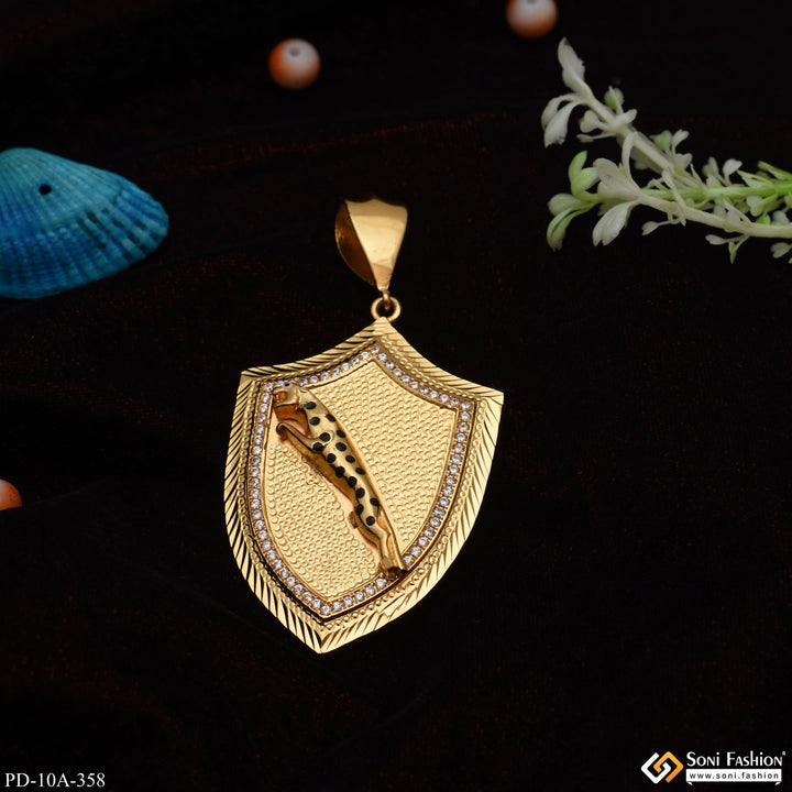 Soni Fashion - pendant - Royal Jaguar Brilliant Design Gold Plated Pendant for Men - Style A358