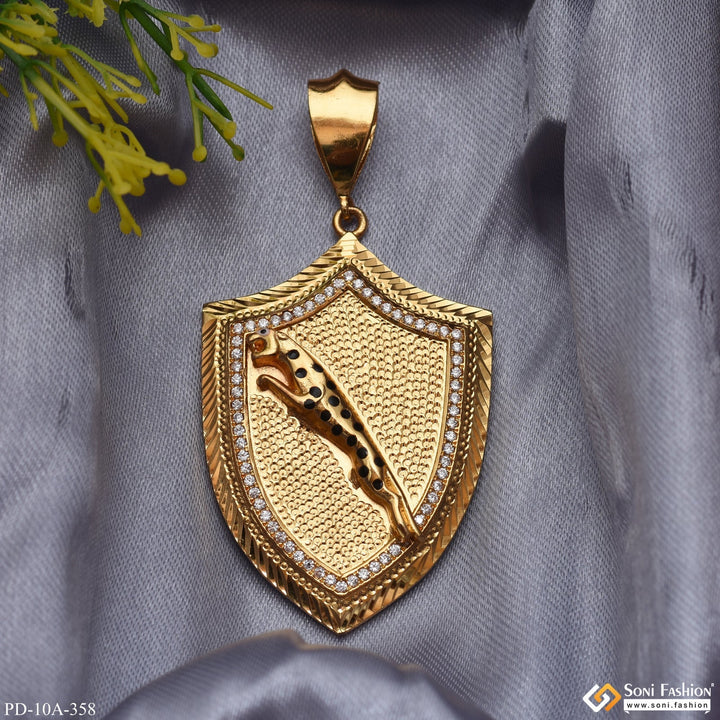 Soni Fashion - pendant - Royal Jaguar Brilliant Design Gold Plated Pendant for Men - Style A358