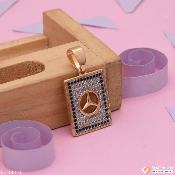 Soni Fashion - pendant - Triangle With Diamond Fashionable Design Rose Gold Pendant For Men - Style B143