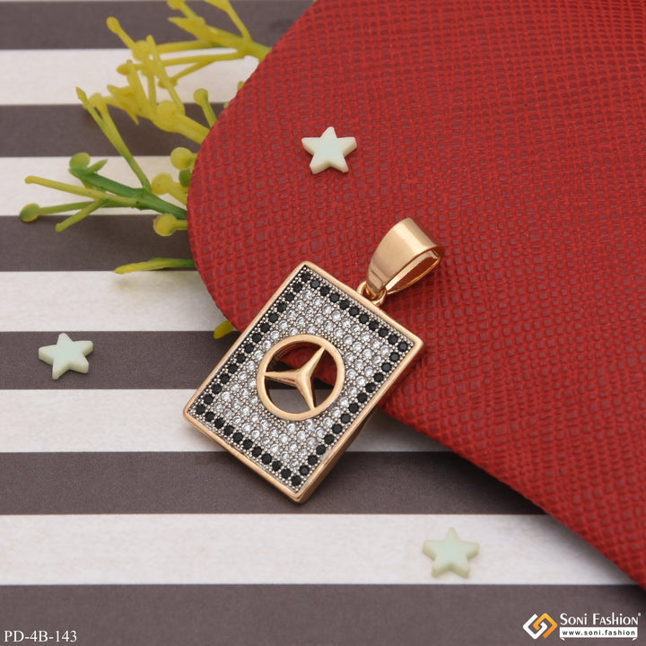 Soni Fashion - pendant - Triangle With Diamond Fashionable Design Rose Gold Pendant For Men - Style B143