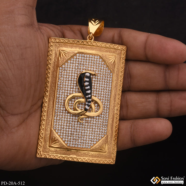 Soni Fashion - pendant - Very Big Size Goga In Diamond Background Gold Plated Attractive Pendant - Style A512
