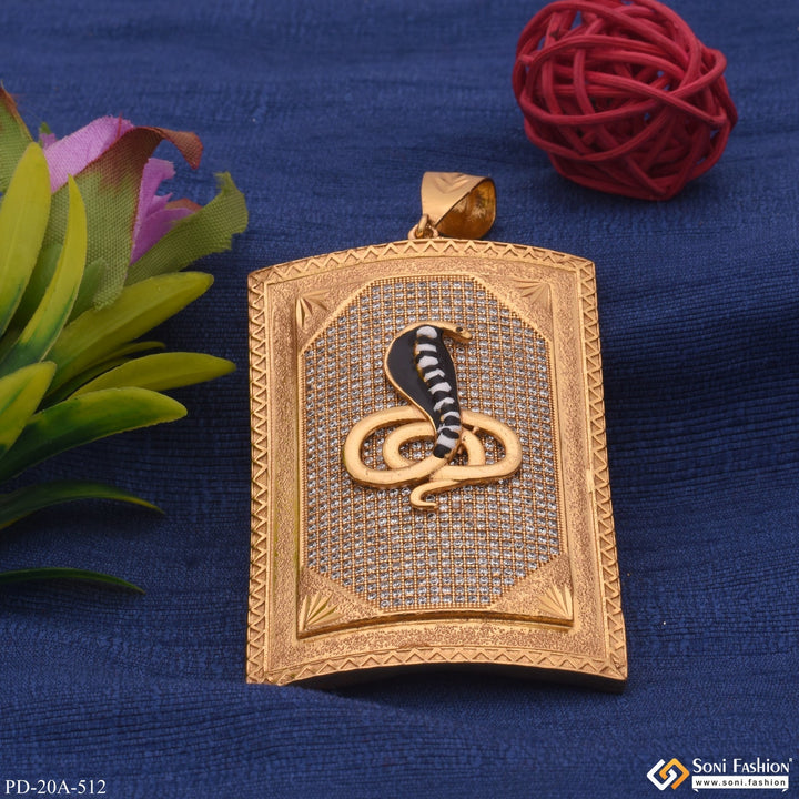 Soni Fashion - pendant - Very Big Size Goga In Diamond Background Gold Plated Attractive Pendant - Style A512