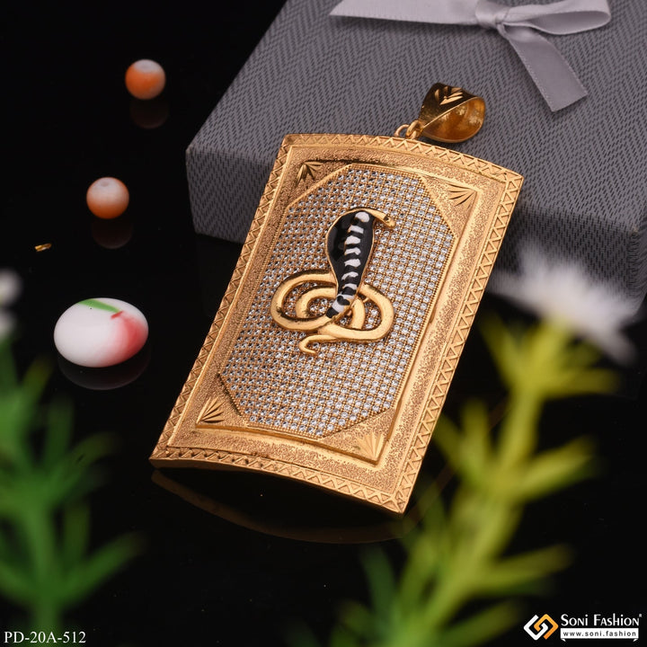 Soni Fashion - pendant - Very Big Size Goga In Diamond Background Gold Plated Attractive Pendant - Style A512