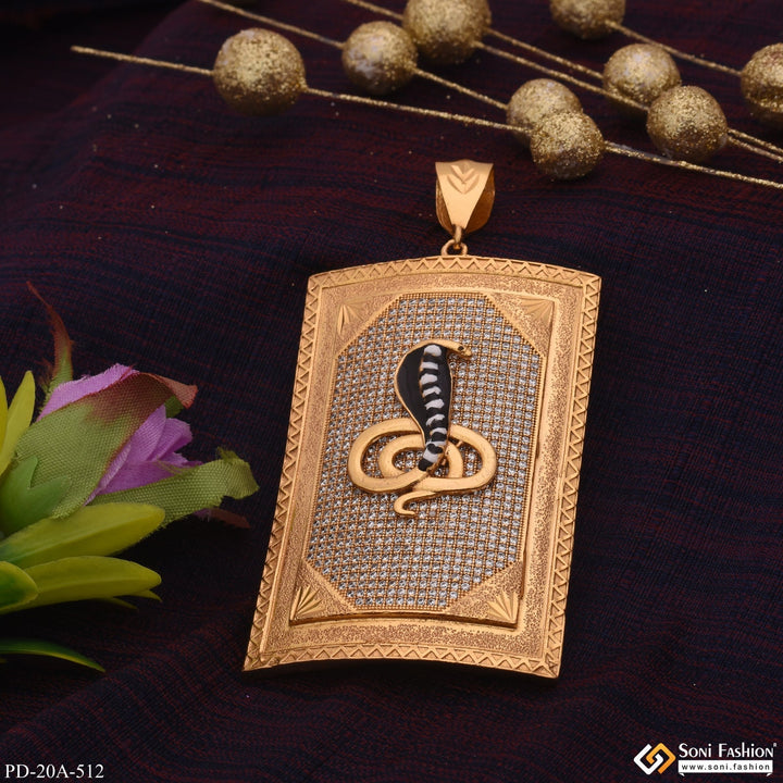 Soni Fashion - pendant - Very Big Size Goga In Diamond Background Gold Plated Attractive Pendant - Style A512