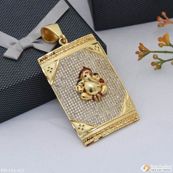 Soni Fashion - pendant - Very Decent Ganpati Pendant with Diamonds - Style A422