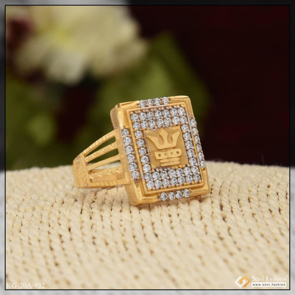 Soni Fashion - ring - 1 Gram Gold Forming Gorgeous Design with Diamond Superior Quality Ring - Style A932