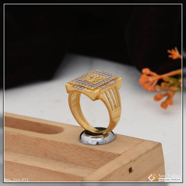 Soni Fashion - ring - 1 Gram Gold Forming Gorgeous Design with Diamond Superior Quality Ring - Style A932