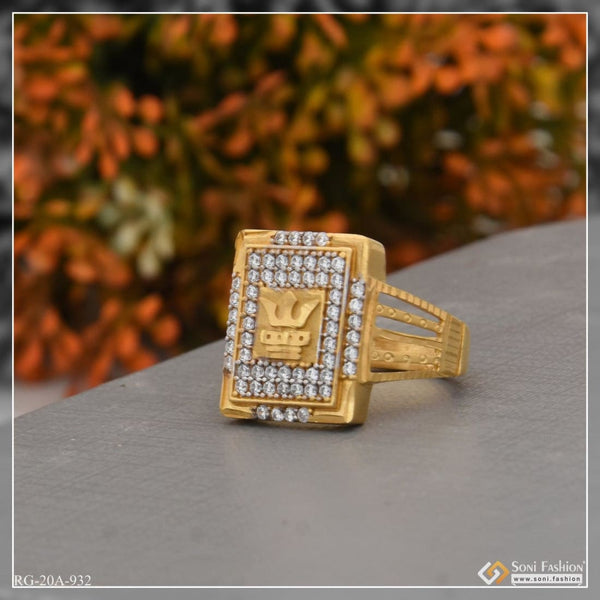 Soni Fashion - ring - 1 Gram Gold Forming Gorgeous Design with Diamond Superior Quality Ring - Style A932