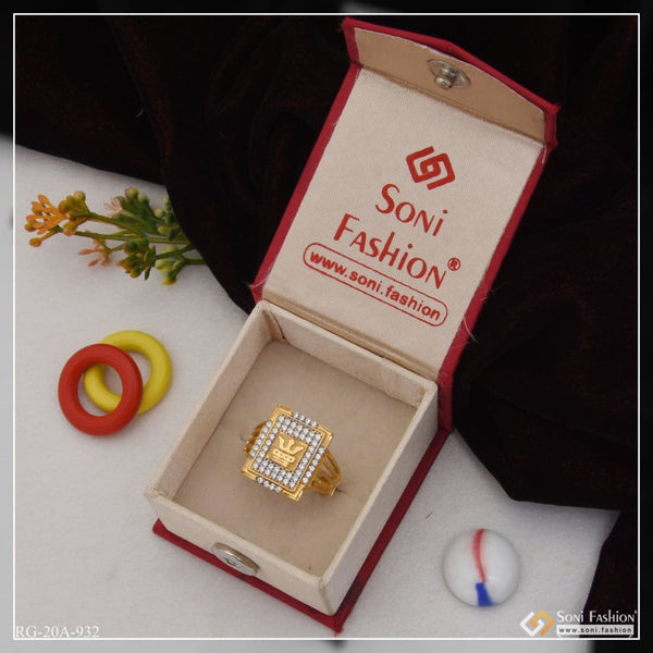 Soni Fashion - ring - 1 Gram Gold Forming Gorgeous Design with Diamond Superior Quality Ring - Style A932
