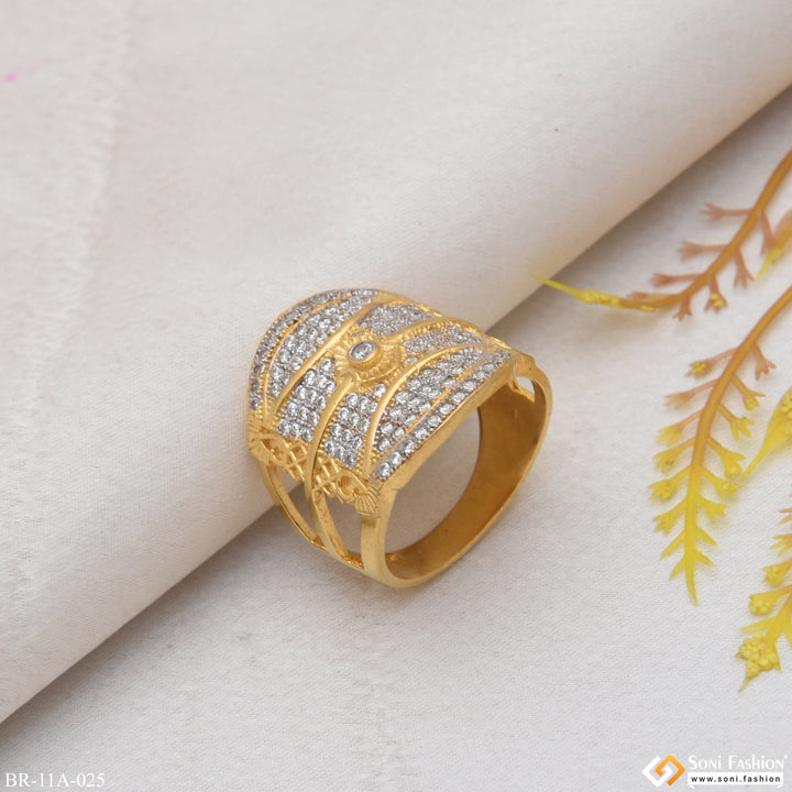 Soni Fashion - ring - 1 Gram Gold Forming Stylish Design Best Quality With Diamond Gold Plated Ring - Style A025