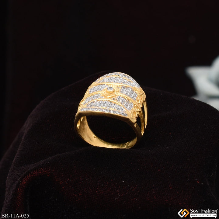 Soni Fashion - ring - 1 Gram Gold Forming Stylish Design Best Quality With Diamond Gold Plated Ring - Style A025