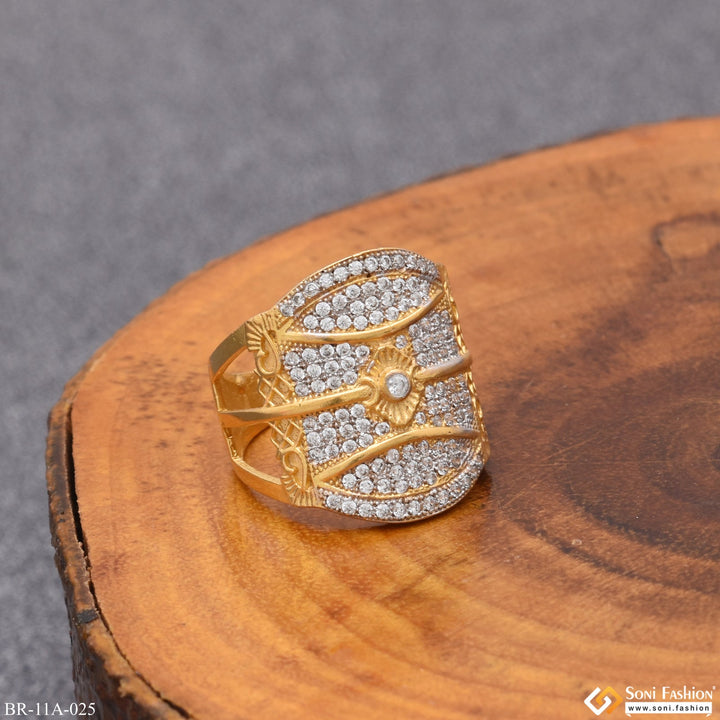Soni Fashion - ring - 1 Gram Gold Forming Stylish Design Best Quality With Diamond Gold Plated Ring - Style A025