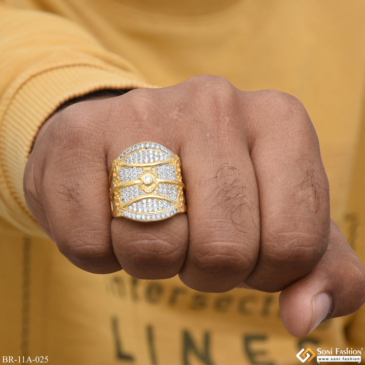 Soni Fashion - ring - 1 Gram Gold Forming Stylish Design Best Quality With Diamond Gold Plated Ring - Style A025