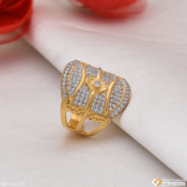Soni Fashion - ring - 1 Gram Gold Forming Stylish Design Best Quality With Diamond Gold Plated Ring - Style A025