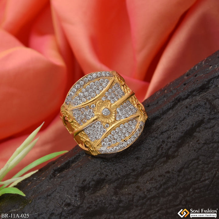 Soni Fashion - ring - 1 Gram Gold Forming Stylish Design Best Quality With Diamond Gold Plated Ring - Style A025