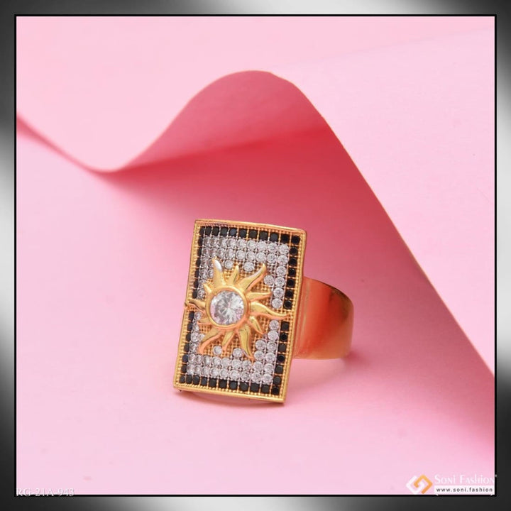 Soni Fashion - ring - 1 Gram Gold Forming Sun with Diamond Gorgeous Design Ring for Men - Style A943