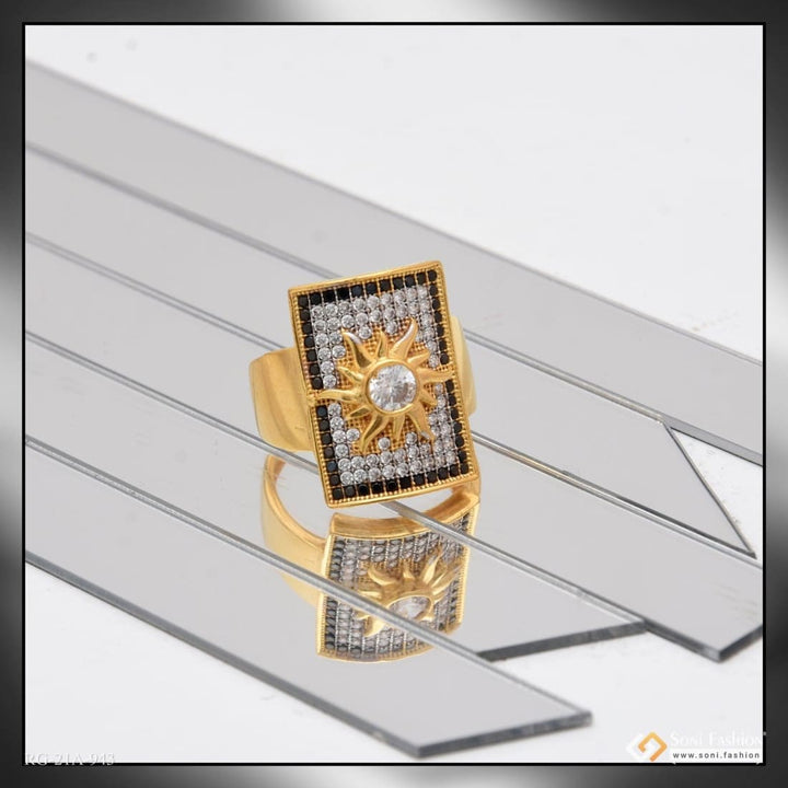 Soni Fashion - ring - 1 Gram Gold Forming Sun with Diamond Gorgeous Design Ring for Men - Style A943