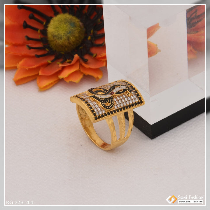 Soni Fashion - ring - 1 Gram Gold Plated Goga Maharaj With Diamond Best Quality Ring For Men - Style B204