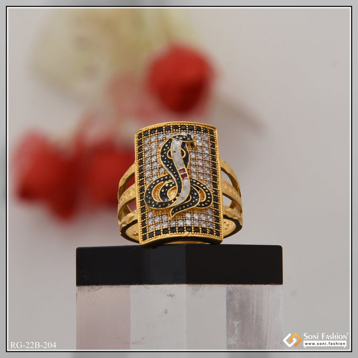 Soni Fashion - ring - 1 Gram Gold Plated Goga Maharaj With Diamond Best Quality Ring For Men - Style B204