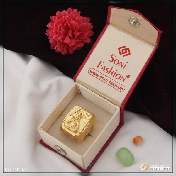 Soni Fashion - ring - 1 Gram Gold Plated Mahadev Best Quality Durable Design Ring for Men - Style B464