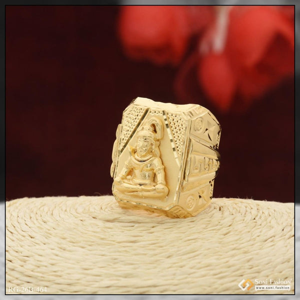 Soni Fashion - ring - 1 Gram Gold Plated Mahadev Best Quality Durable Design Ring for Men - Style B464