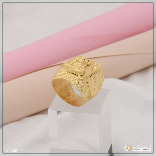 Soni Fashion - ring - 1 Gram Gold Plated Mahadev Best Quality Durable Design Ring for Men - Style B464