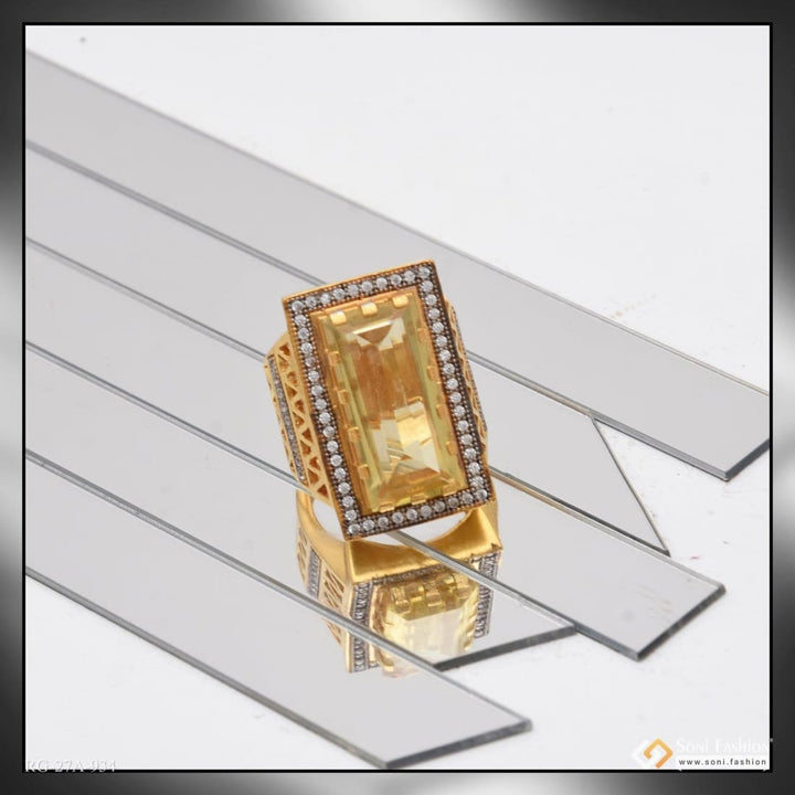 Soni Fashion - ring - 1 Gram Gold Plated Yellow Stone with Diamond Fashionable Design Ring - Style A934