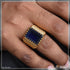 Blue Stone With Diamond Fashionable Design Gold Plated Ring For Men - Style B294