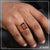 Red stone with diamond fashionable design gold plated ring