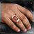 Red stone with diamond finely detailed design gold plated