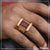 Red stone with diamond sophisticated design gold plated ring