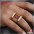 Red Stone with Diamond Sophisticated Design Gold Plated Ring for Men - Style B216