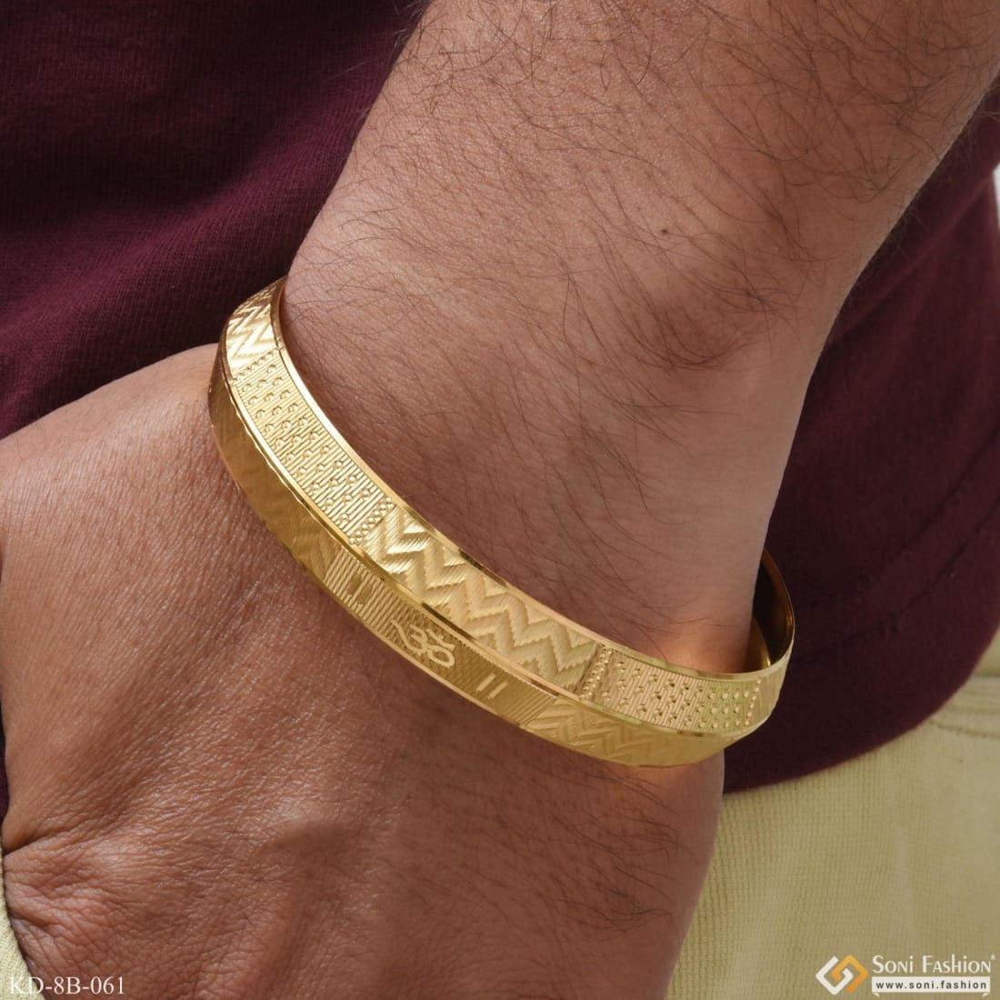 Om Stunning Design Superior Quality Gold Plated Punjabi Kada for Men  Style B061